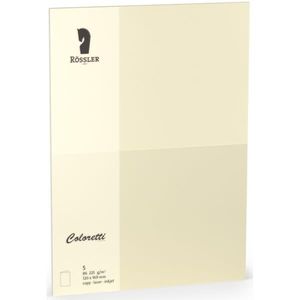 Rössler Papier - - Coloretti-5er Pack Karten B6 hd-pl 225g/m², creme - Liefermenge: 10 Stück
