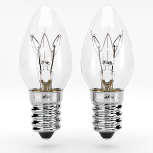 ABSINA 2x Ersatz Glühbirne 7W E14 - Ersatzbirne für Orientierungslicht, Salzlampe, Nähmaschine, Vitrine - Ersatzlampe