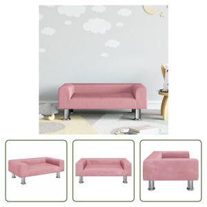 The Living Store Kindersofa Rosa 70x45x26,5 cm Samt