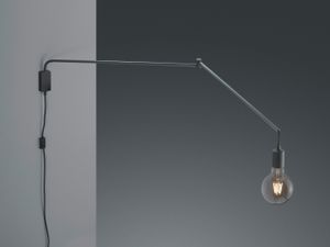 Trio Leuchten - Moderne Wandleuchte schwarz verstellbar - Cora I Wohnzimmer I Schlafzimmer - Stahl Länglich - LED geeignet E27