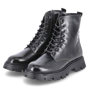 Apple of Eden Damen Stiefeletten/ Combat Boots ROMA 49 schwarz Lackleder - Used Look Größe: 37