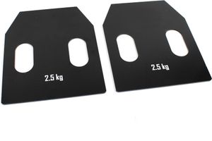 Vymeniteľné telesné dosky Oceľové dosky s rukoväťami 2 x 2,5 kg pre záťažovú vestu