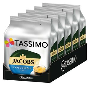 Tassimo Jacobs Caffè Crema Mild, Kaffee, Kaffeekapsel, gemahlener Röstkaffee, 5er Pack, 5 x 16 T-Discs