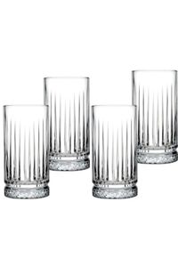 Pasabahce 520015 Longdrink Glas im Retro-Design und Kristall-Look, für Cocktail, Saft, Wasser, Drinks, Schwerer Highball,445 ml, 4 Stück