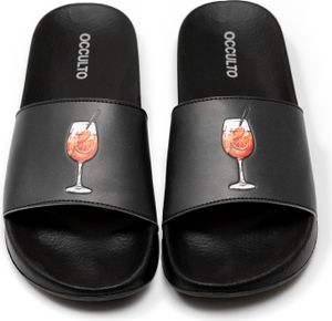 Occulto Damen & Herren Spritz Motiv Badelatschen 1er Pack (Model: Lou)