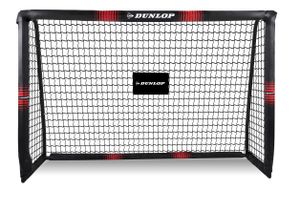 Dunlop Fußballtor - 180 x 120 x 60 CM - Metall - Fußballtrainingsgeräte für alle Altersgruppen - Einfache Montage - Schwarz/Rot