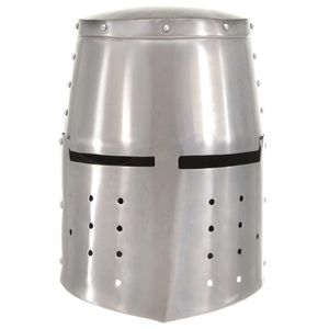 vidaXL Stredoveká rytierska prilba Antique Replica LARP Silver Steel