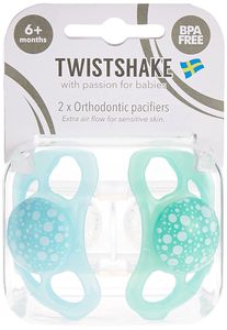 Twistshake Pack of 2 Pastel Blue Green Dummies 6m+
