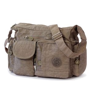 Taška Street Nylonová taška Dámská kabelka přes rameno Grey Brown OTJ205L