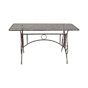 Tisch aus Schmiedeeisen, abnehmbar, mit antikiertem Rost-Finish 150x80x77 cm.