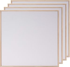 4x KÜNSTLER MALKARTON MIT SCHATTENFUGENRAHMEN 40x40 cm | Leinwand Set