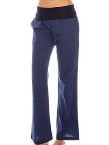 Einfarbige Freizeithose Mit Weitem Bein Aus Baumwolle Und Leinen Für Damen,Farbe: Blau,Größe:XL