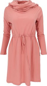 Minikleid aus Bio-Baumwolle mit Schalkapuze, Langem Arm, Basic Kleid Organic - Apricot, Damen, Orange, Baumwolle(Bio), Größe: S