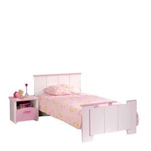 Jugendbett Biotiful 90*200 cm  rosa weiß Mädchen Kinderbett Jugendliege Bettliege Bett Bettgestell Holz Kinderzimmer Jugendzimmer