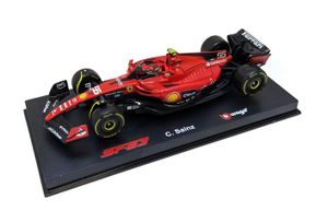 Bburago 18-36835S - Modellauto - F1 Ferrari SF-23 #55 Sainz (mit Helm, Maßstab 1:43) Formel 1 Auto