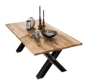SIT Möbel Tischplatte aus Baumkante wie gewachsen, Wildeiche geölt|B180 x T100 x H4 cm|07145-01|Serie TOPS & TABLES