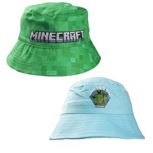 Minecraft Creeper 2er Set Kinder Fischermütze Fischerhut Hut – Bunt / 52