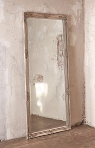 LC Home Wandspiegel Barock XXL Spiegel silber ca. 200 x 100 cm Antik-Stil Ganzkörperspiegel