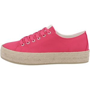 Tamaris Damen Schnürschuh Plateau Stoff Sneaker Bast Optik 1-23789-20, Größe:39 EU, Farbe:Pink