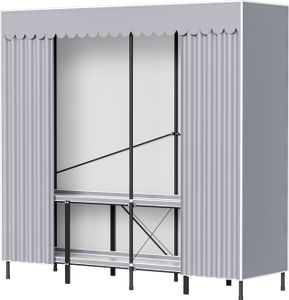 TolleTour Stoffschrank Kleiderschrank Staubdicht & Kleiderstange, Stoffkleiderschrank faltbarer für Schlafzimmer, Metallrahmen, 178 x170 x 48 cm TolleTour Stoffschrank Kleiderschrank Staubdicht & Kleiderstange, Stoffkleiderschrank faltbarer für Schlafzimmer, Metallrahmen, 178 x170 x 48 cm