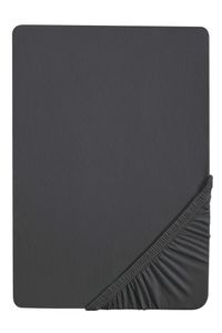 biberna Spannbettlaken 140x200 cm bis 160x200cm, Spannbetttuch Stretch Jersey, schwarz titanium