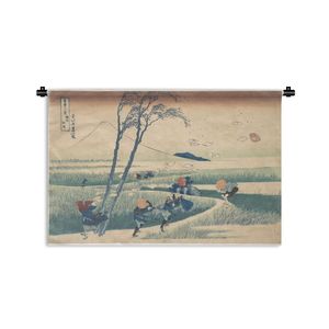 MuchoWow® Tapiserie Věšení na zeď Ejiri v provincii Suruga - obraz Katsushiky Hokusaie 180x120 Tapiserie dekorace Nástěnná šála