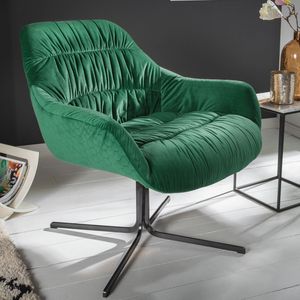 Retro Relax-Sessel BIG DUTCH smaragdgrün Samt mit Armlehnen Relaxsessel Loungesessel Polstersessel Esszimmerstuhl