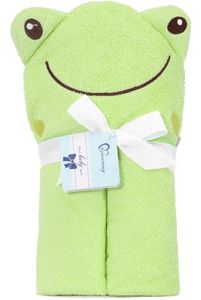 Kapuzenhandtuch Babyhandtuch aus Baumwolle 95cm x 95cm BE20-272-BBL, Farbe:Grün - Frosch, Größe:95 cm x 95 cm