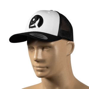 Czapka Wędkarska Z Daszkiem Truckerka Logo Moonfin Biały Front