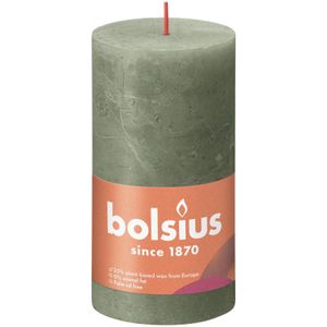 Bolsius Rustik Stumpenkerze frische Olive 130/68mm