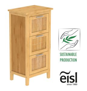 EISL Badezimmer Unterschrank Bambus, Badschrank schmal mit 3 Schubladen, nachhaltiges Badmöbel Bambus