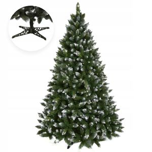 KADAX künstlicher Weihnachtsbaum mit silbernen Kügelchen und Raureif, 220cm Tannenbaum aus PVC