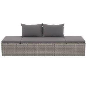 vidaXL Gartenbett Grau 195×60 cm Poly Rattan