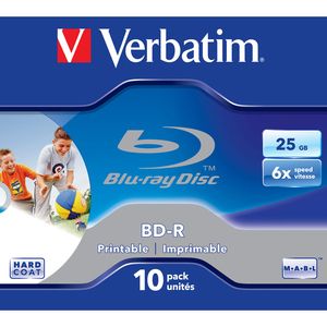 Verbatim Beschreibbare Blu-ray Disc - BD-R Rohling - 25 GB - 6x Schreibgeschwindigkeit - 10er CD-Hülle - 120mm
