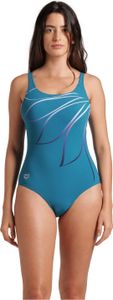 arena Giorgia Squared Badeanzug für Damen mit C-Cup, Farbe:Türkis, Größe:48