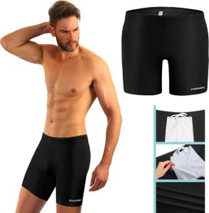 Sesto Senso Herren Jammer Badehose – Lange, eng anliegende Badeshorts Boxer – Für Surfen, Segeln & Wassersport – L Schwarz Sesto Senso Herren Jammer Badehose – Lange, eng anliegende Badeshorts Boxer – Für Surfen, Segeln & Wassersport – L Schwarz