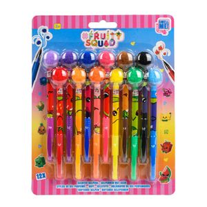 FRUITY SQUAD - Set mit 12 Stiften, Gel, Pompons, für Kinder