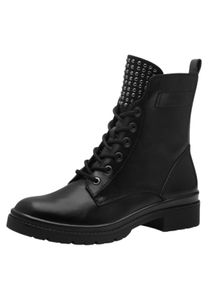 Tamaris Damen Stiefelette Reißverschluss Nieten Schnürboots 1-25236-43, Größe:38 EU, Farbe:Schwarz