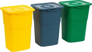 Sada 3 ECO odpadkových košov na triedený odpad 3x 50 l