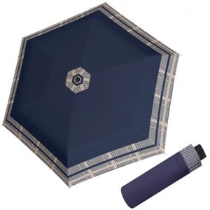 Doppler Fiber Havanna Timeless Blue Hahnentritt - dámský skládací deštník