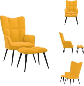 vidaXL Relax kreslo s taburetom horčicovo žltý zamat - Kreslo