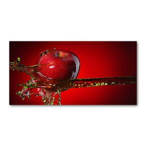 Tulup Acrylglas - Wandkunst - 100 x50 cm -  Bild auf Plexiglas® Dekorative Wand für Küche & Wohnzimmer  - Essen & Getränke - Apfel Wasser - Rot