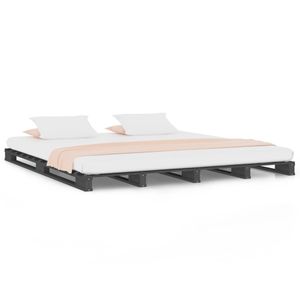 vidaXL Paletová postel Grey 140x190 cm Borovicový masiv