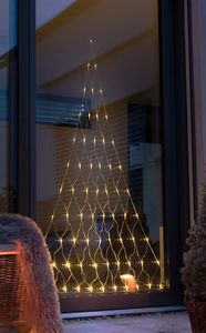 LED Baum "Lights", 4tlg, Fensterdeko 100x200 cm groß, Leuchttanne, Leuchtdeko, Lichterbaum für Drinnen & Draußen