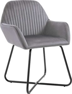 vidaXL Esszimmerstühle 4 Stk. Grau Samt