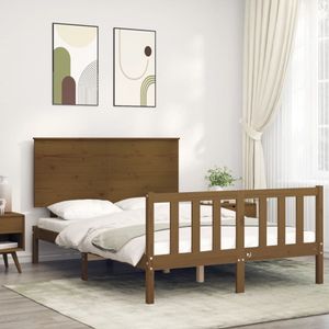Maison Exclusive Rám postele s čMaison Exclusive medově hnědý 120 x 200 cm masivní dřevo