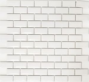 Mosani MOS26-0102, Mosaik, Keramik, Weiß, Indoor, Rechteck, 300 mm