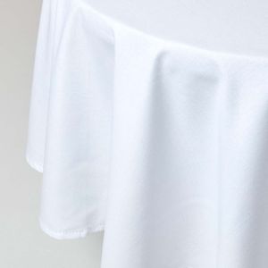 HOMESCAPES Ubrus ze 100% bavlny, kulatý, 180 cm, bílý