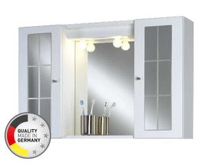 Spiegelschrank moderner Badschrank 90x58x16cm MDF/Holz - Hohe Qualität