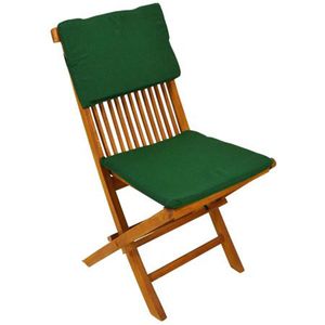 Auflagenset Modena 2tlg. Gartenstuhlauflage Sitzkissen Stuhlkissen mit Bänder, Farbe:grün